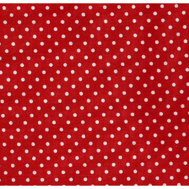 Patchwork Fabric  Red with White Spot